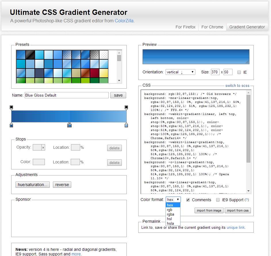 Colorzilla Gradient Editor