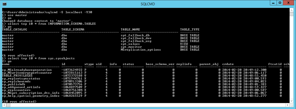 SQLCMD - Exemplo
