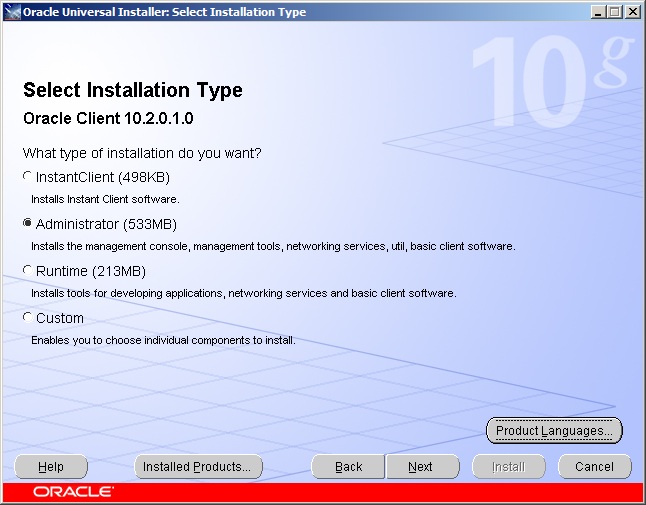 Oracle Client - 2 Installation