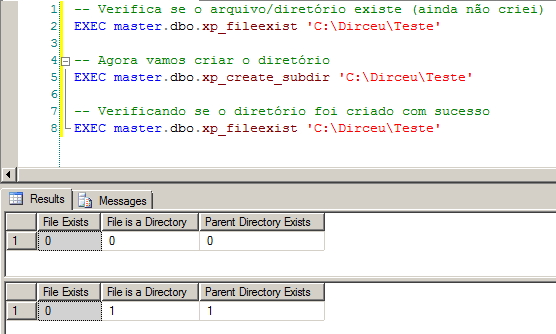 Procedures XP - xp_create_subdir