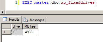 Procedures XP - xp_fixeddrives