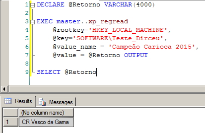 Procedures XP - xp_regread_2