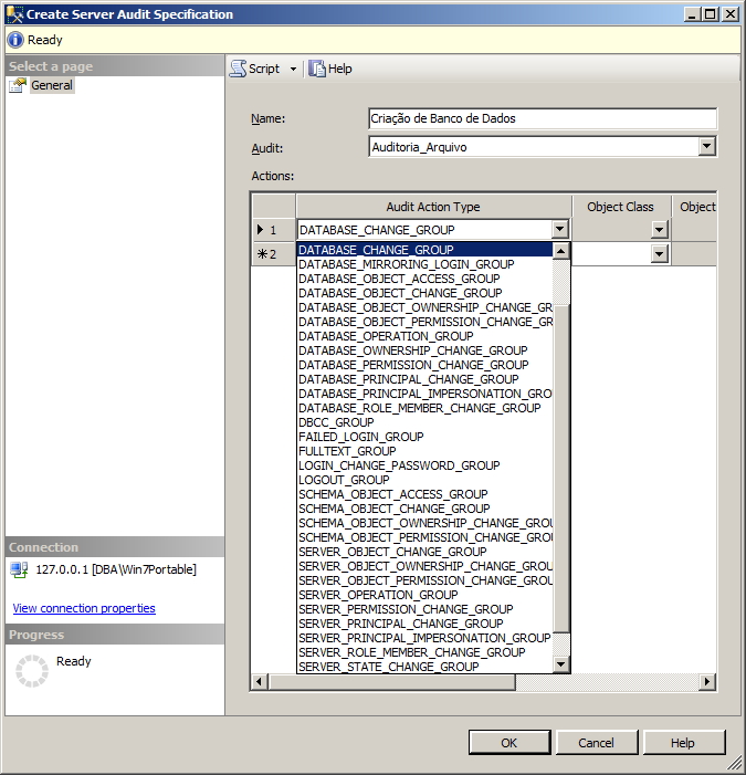 SQL Server - Server Audit Specification
