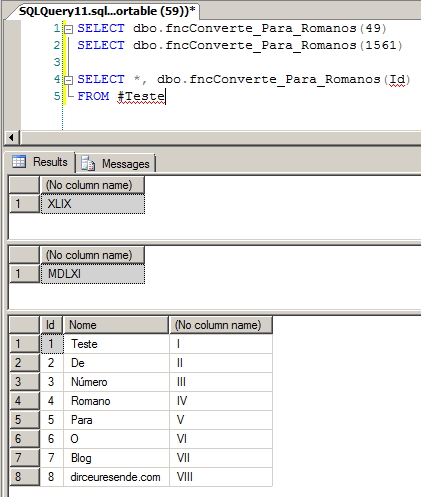 SQL Server - Números romanos Roman Numeral