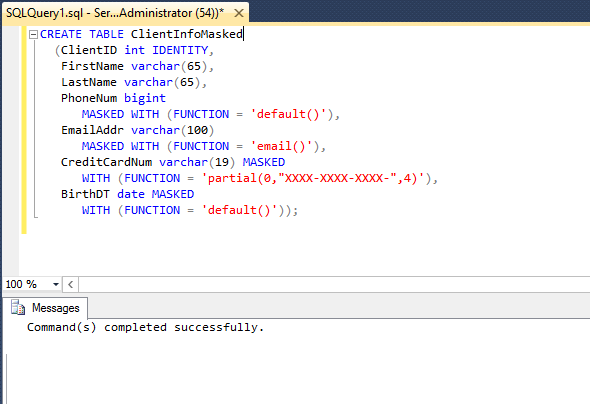SQL Server 2016 - Dynamic Data Masking