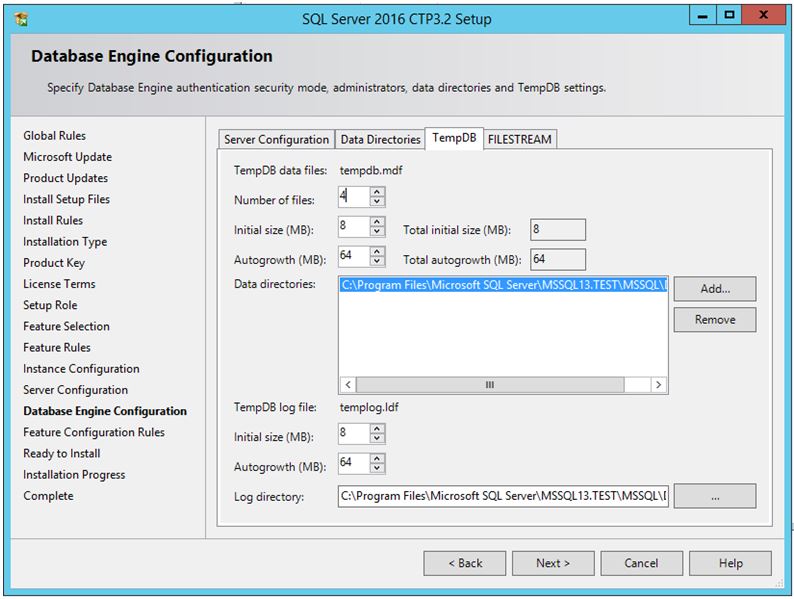 SQL Server 2016 - Multiple TempDB