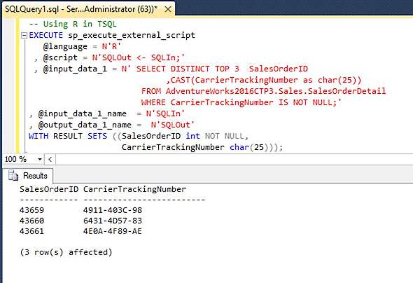 SQL Server 2016 - R
