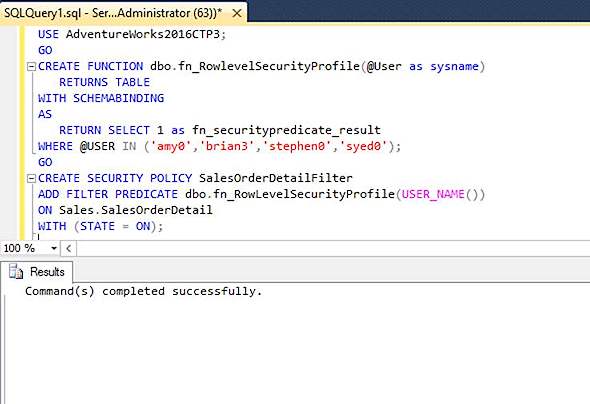 SQL Server 2016 - Row Level Security