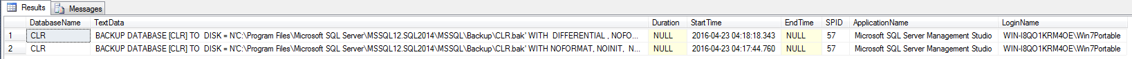 SQL Server - Trace Backup
