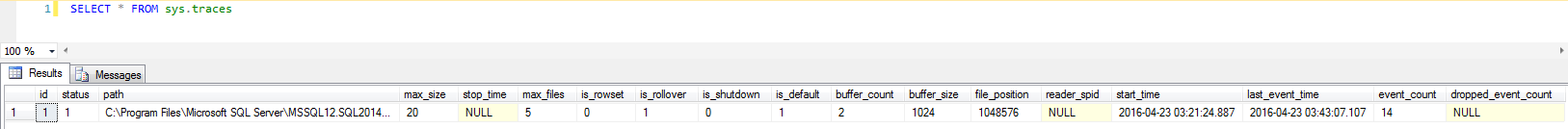 SQL Server - Traces