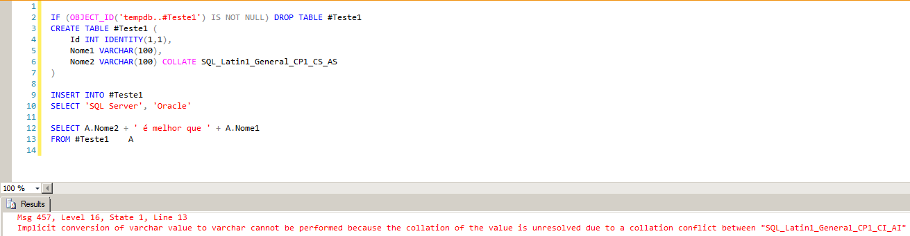 SQL Server - Implicit conversion of varchar value to varchar cannot be performed because the collation of the value is unresolved due to a collation conflict between