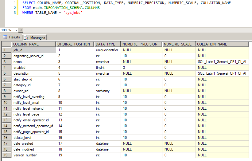 SQL Server - Information_Schema Collation