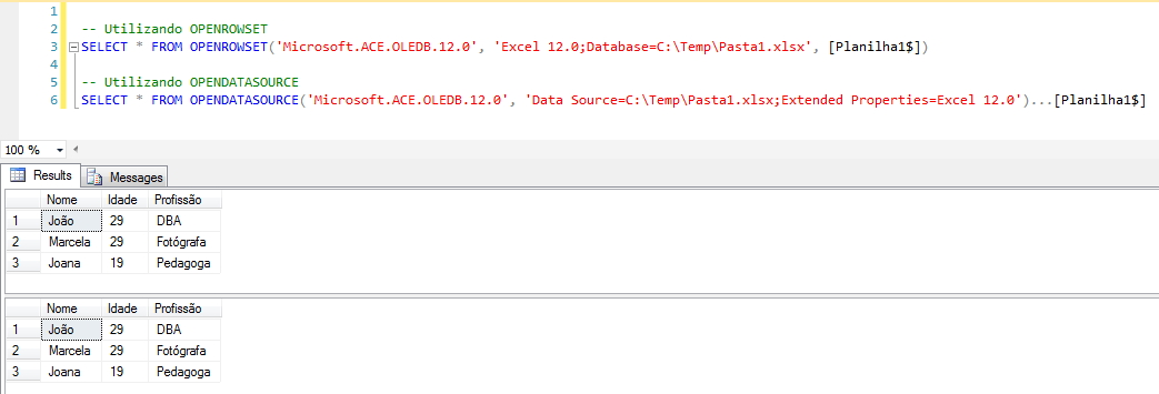 SQL Server - Microsoft ACE OLEDB 12.0 Openrowset Opendatasource