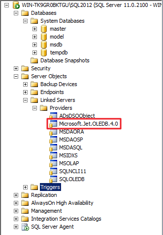 microsoft.jet.oledb.4.0 for sql server 2008 r2 64 bit