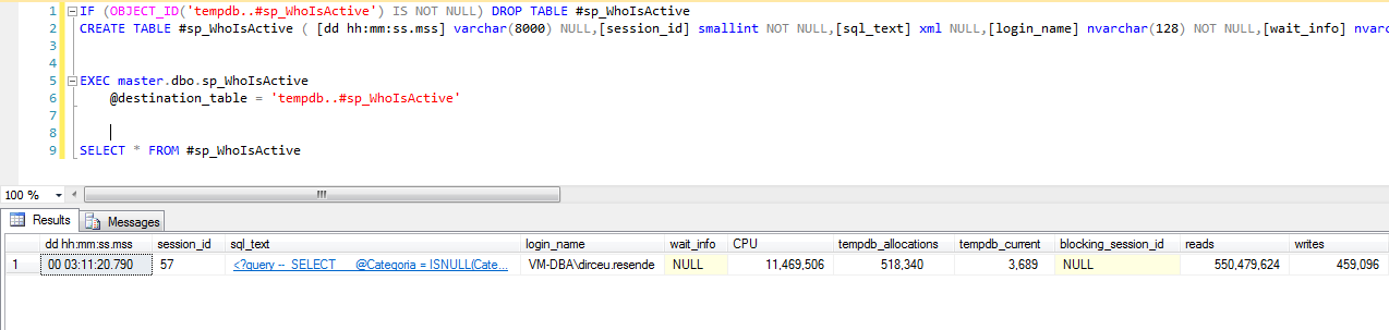 SQL Server - sp_WhoIsActive destination_table