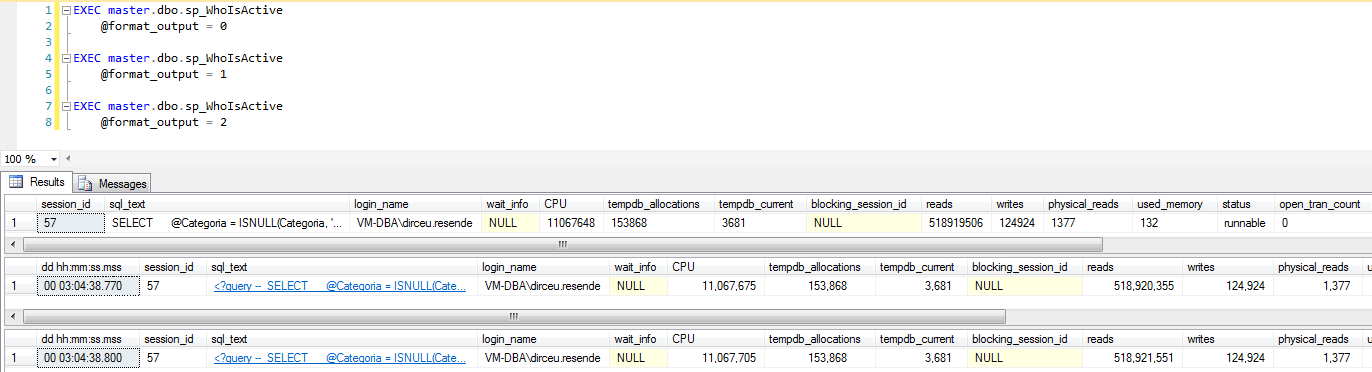 SQL Server - sp_WhoIsActive format_output