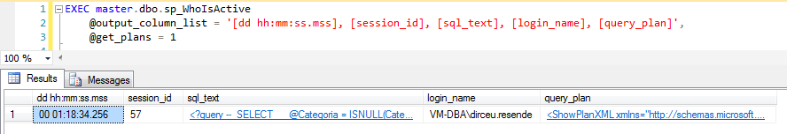 SQL Server - sp_WhoIsActive get_plans