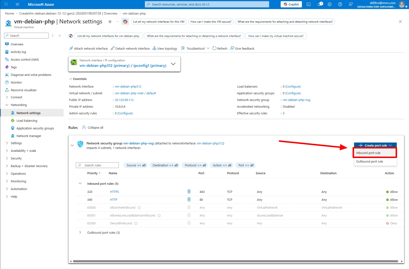 como instalar e configurar o php numa mquina virtual do azure 4 87b85e